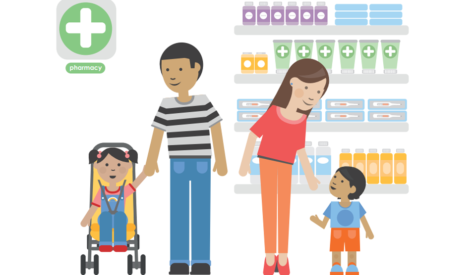 Coronavirus materials for parents Graphic of two adults with their two children